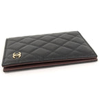 Chanel Passport Case Quilted CC Logo Caviar Leather Black — view 5