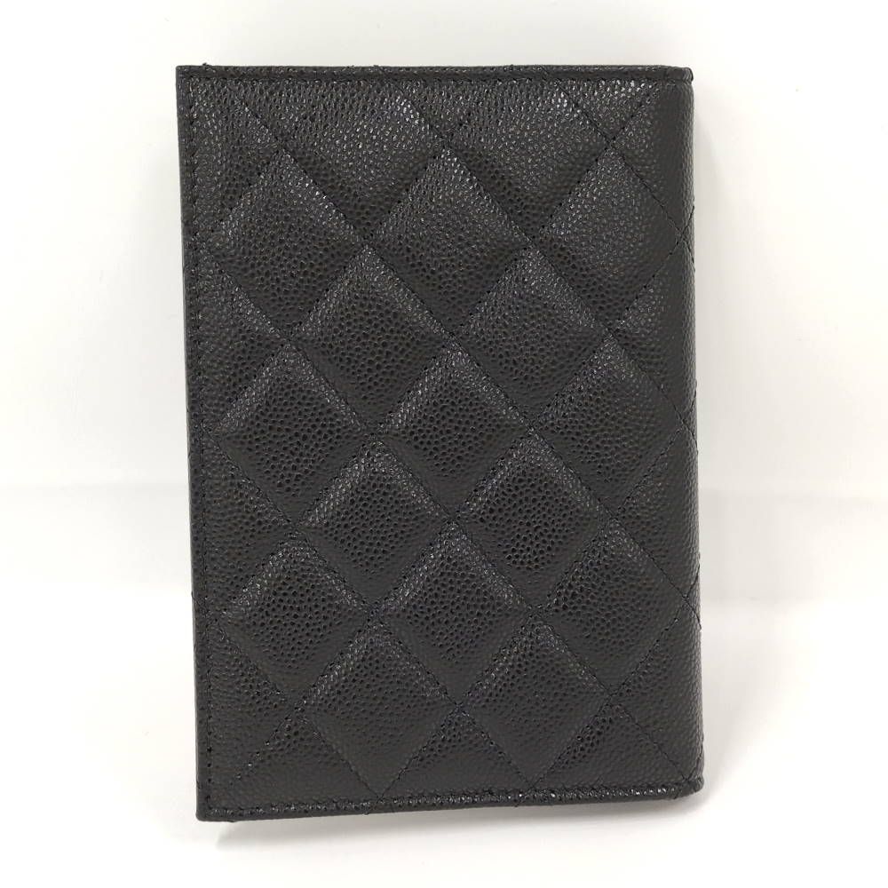 Chanel Passport Case Quilted CC Logo Caviar Leather Black — view 3
