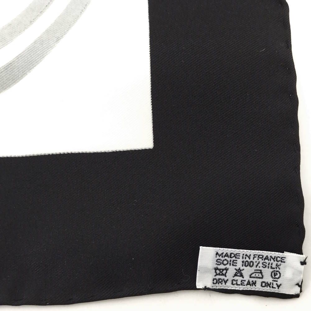 Hermes Carre 45 Scarf Brides de Gala Ceremonial Bridle Black White — view 9
