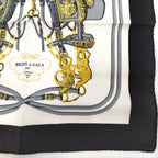 Hermes Carre 45 Scarf Brides de Gala Ceremonial Bridle Black White — view 8