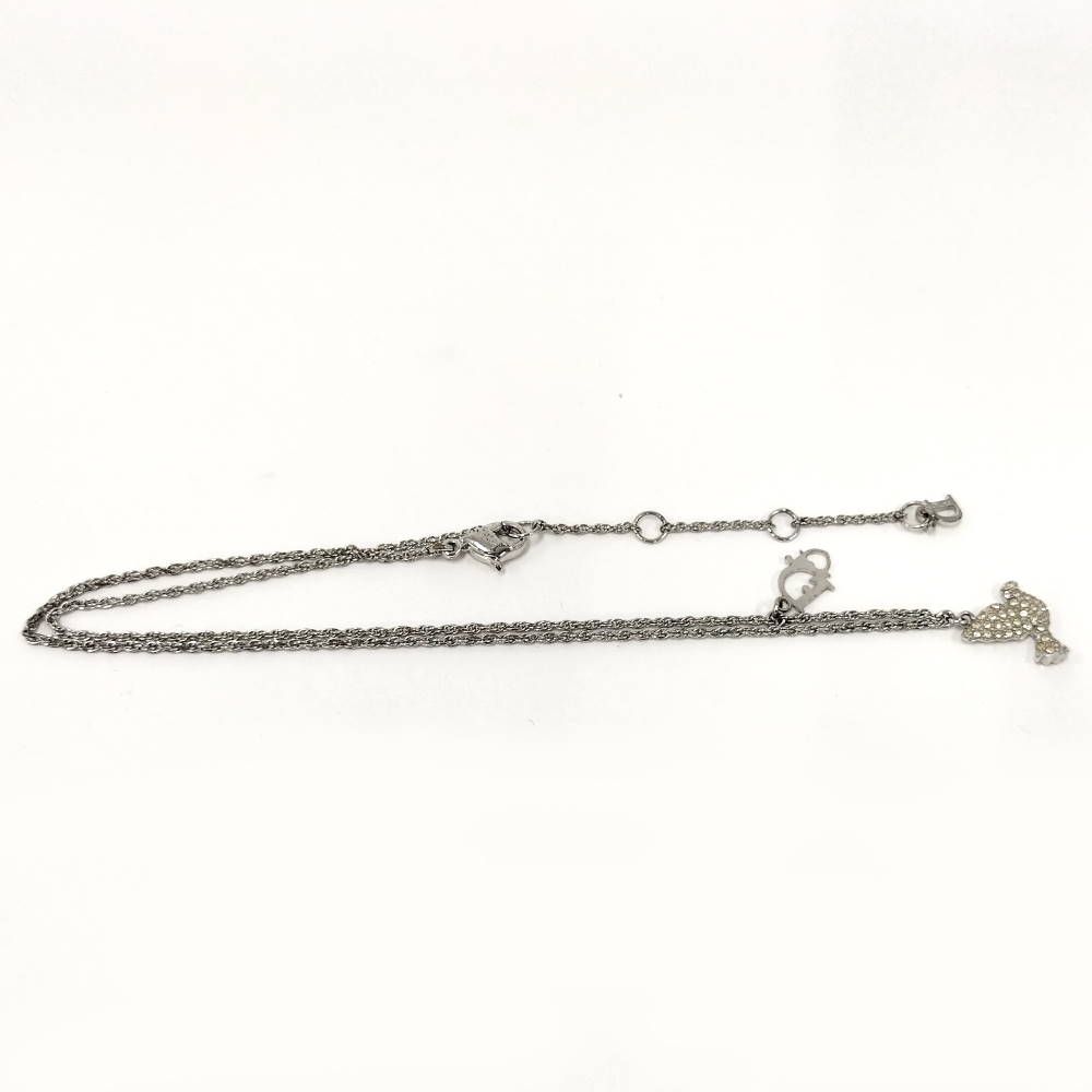 Dior Necklace Bird Rhinestone Silver Plated — view 3