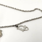Dior Necklace Bird Rhinestone Silver Plated — view 5