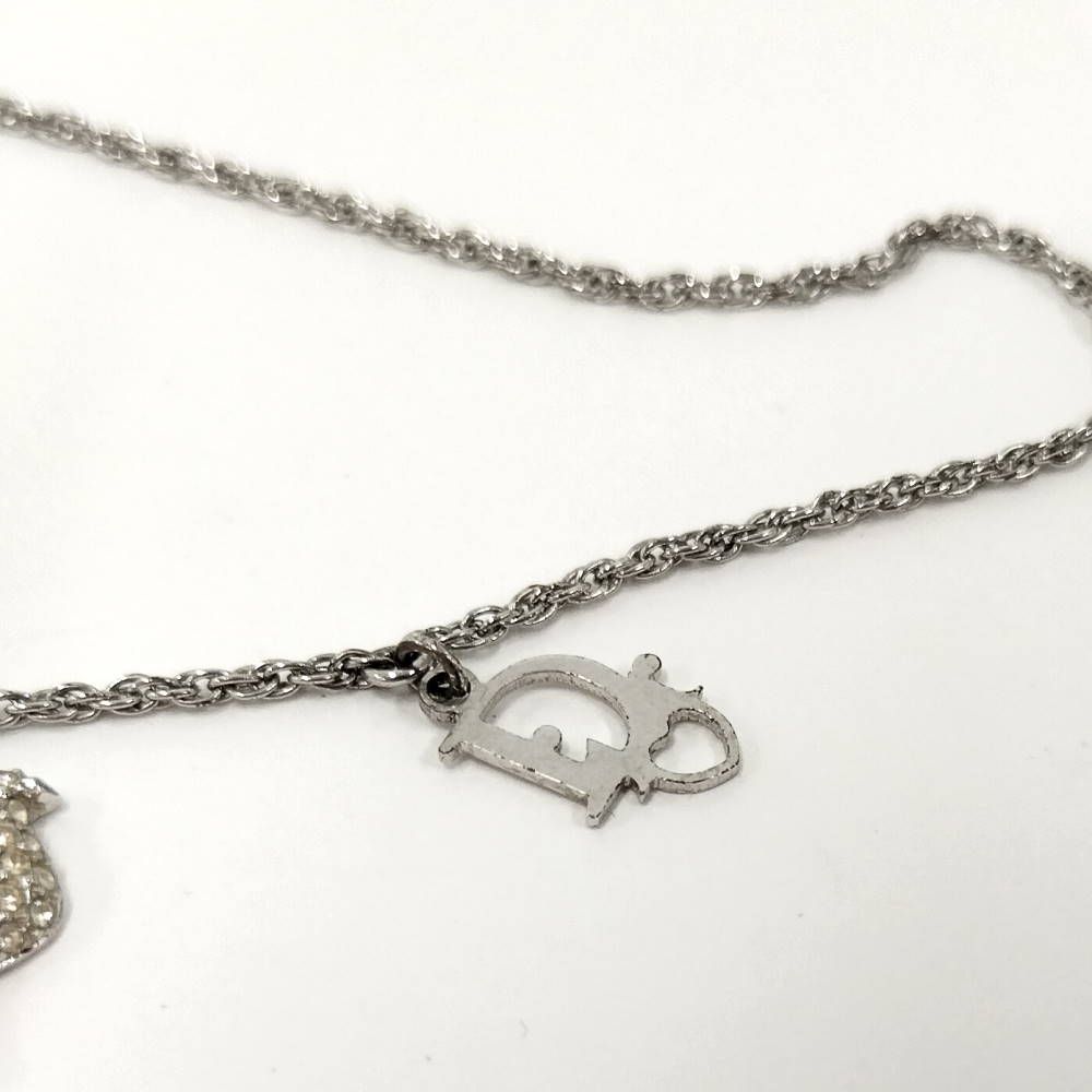 Dior Necklace Bird Rhinestone Silver Plated — view 5
