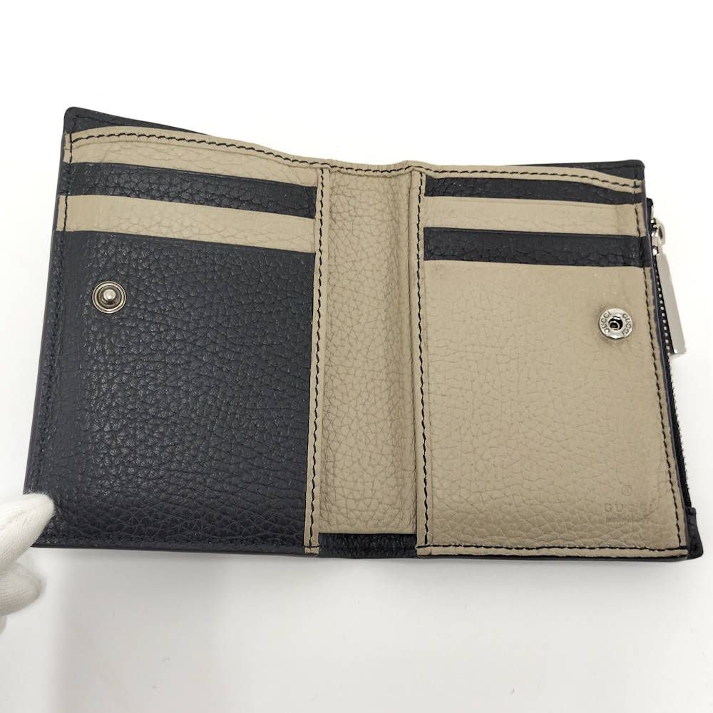 Gucci Compact Wallet Leather Navy — view 2