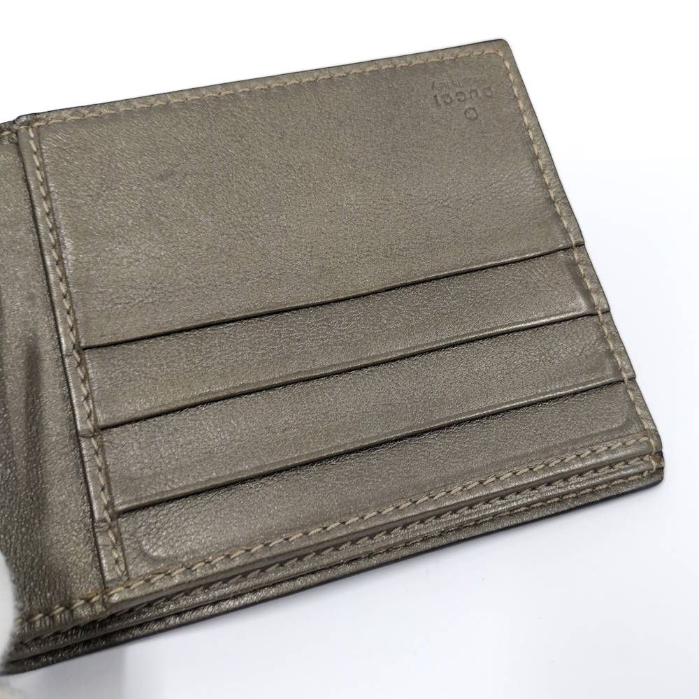 Gucci Bifold Wallet Leather Khaki — view 6
