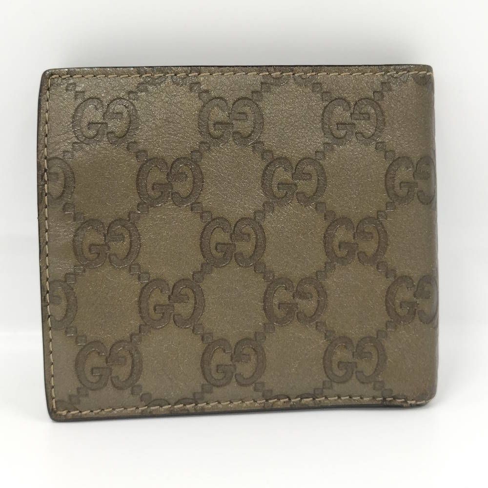 Gucci Bifold Wallet Leather Khaki — view 3