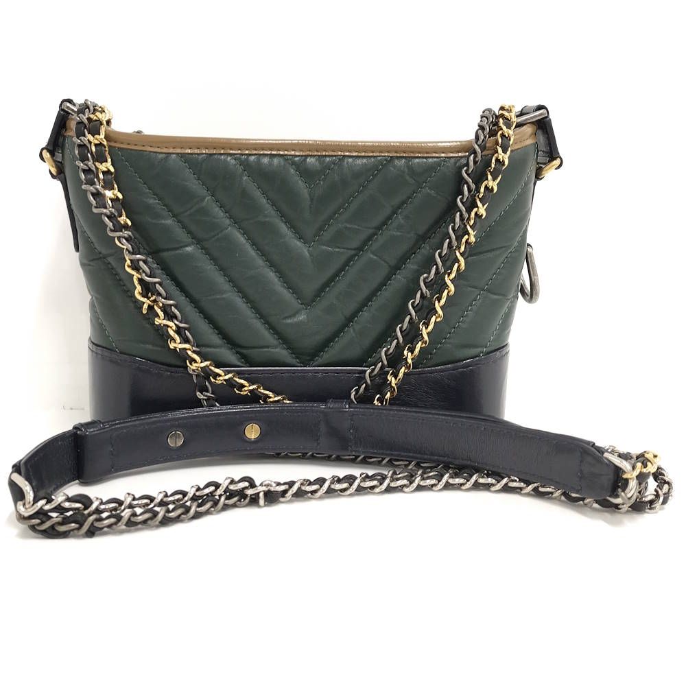 Chanel Gabriel de Chain Shoulder Bag Leather Green — view 2