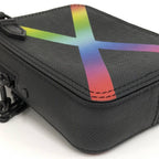 Louis Vuitton Danube Messenger Shoulder Bag Taiga Rainbow Noir Black — view 4