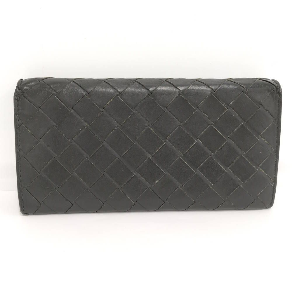 Bottega Veneta Bifold Wallet Intrecciato Leather Black Khaki — view 4