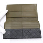 Bottega Veneta Bifold Wallet Intrecciato Leather Black Khaki — view 2