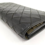 Bottega Veneta Bifold Wallet Intrecciato Leather Black Khaki — view 5