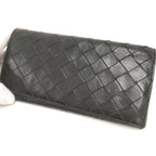 Bottega Veneta Bifold Wallet Intrecciato Leather Black Khaki — view 7