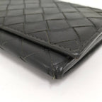 Bottega Veneta Bifold Wallet Intrecciato Leather Black Khaki — view 6