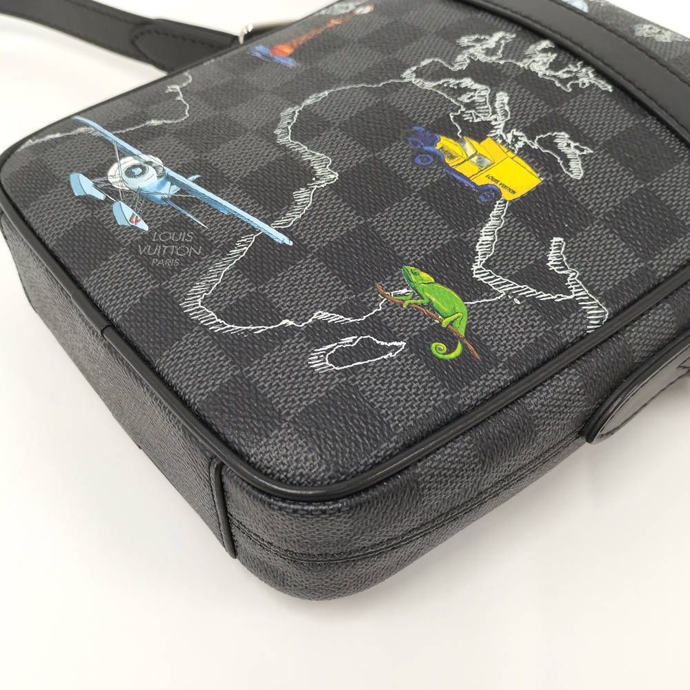 Louis Vuitton Danube PM NM Shoulder Bag Damier Graphite Map — view 5