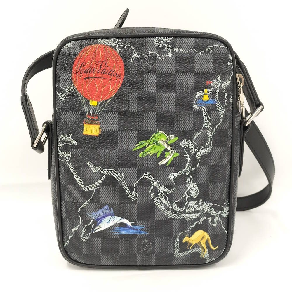 Louis Vuitton Danube PM NM Shoulder Bag Damier Graphite Map — view 2