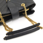 Saint Laurent Yves Chain Shoulder Bag Leather Black — view 4