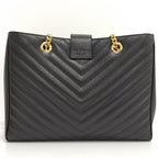 Saint Laurent Yves Chain Shoulder Bag Leather Black — view 2