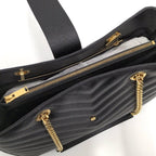 Saint Laurent Yves Chain Shoulder Bag Leather Black — view 6