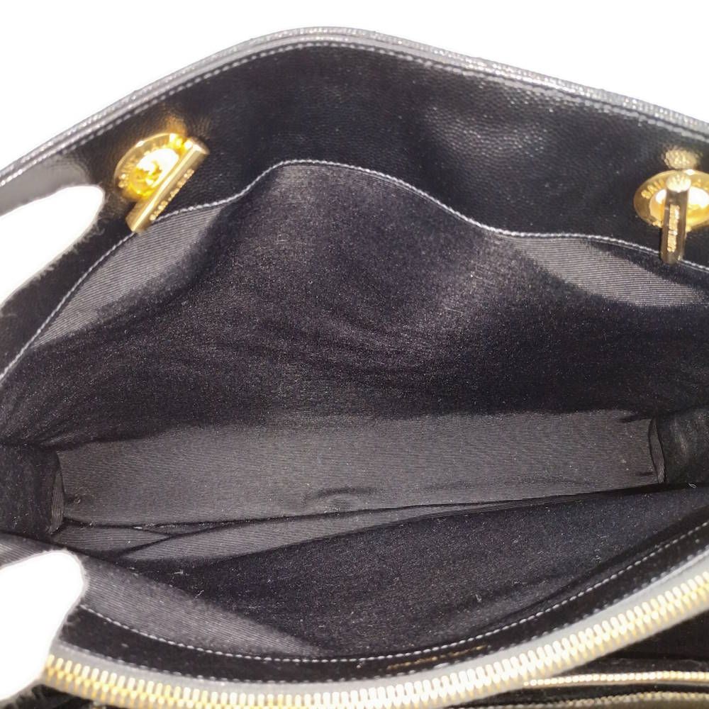 Saint Laurent Yves Chain Shoulder Bag Leather Black — view 8