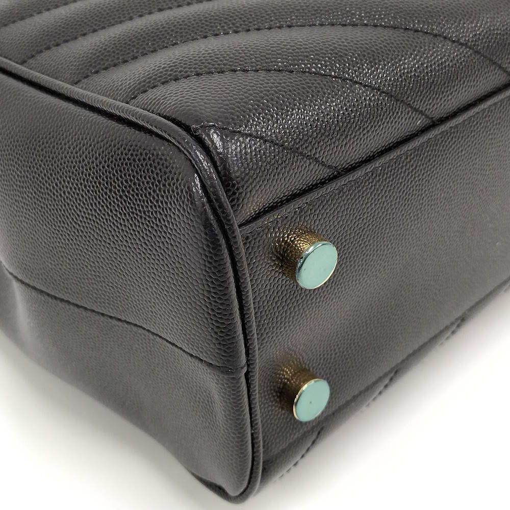 Saint Laurent Yves Chain Shoulder Bag Leather Black — view 3