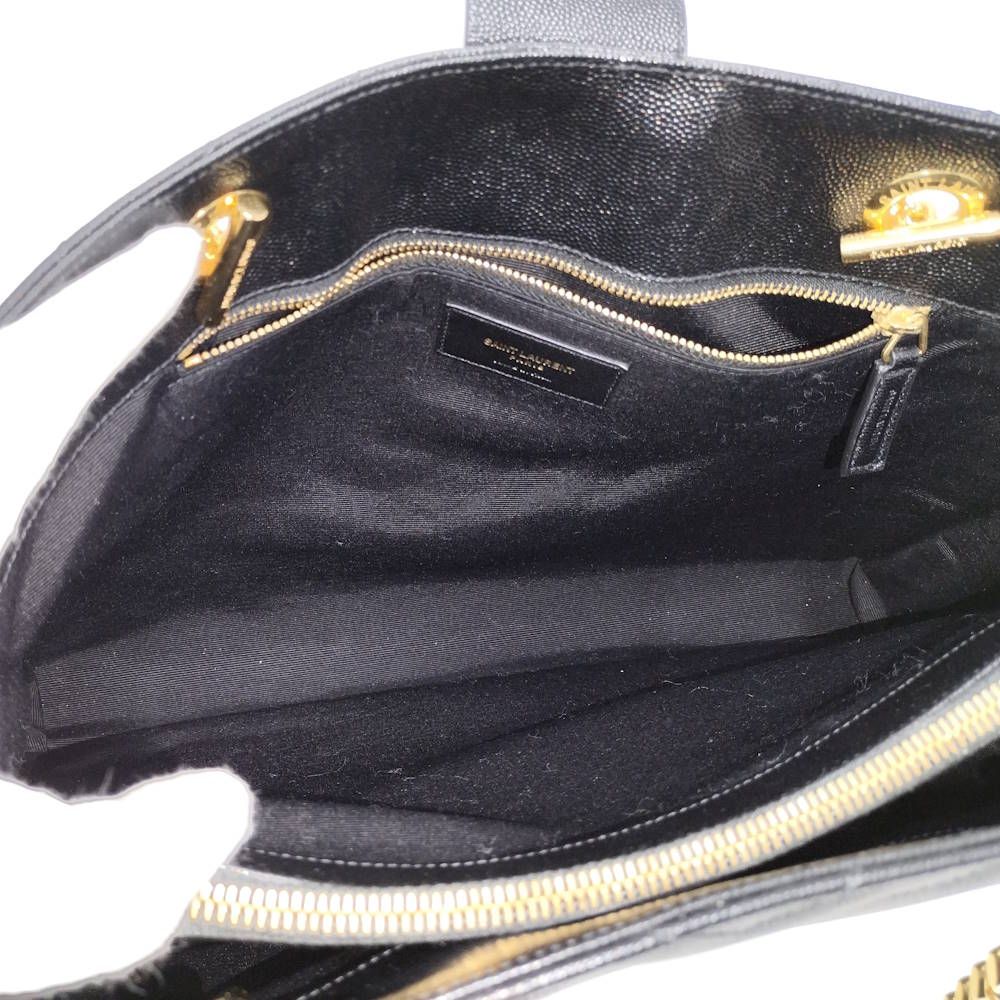 Saint Laurent Yves Chain Shoulder Bag Leather Black — view 9