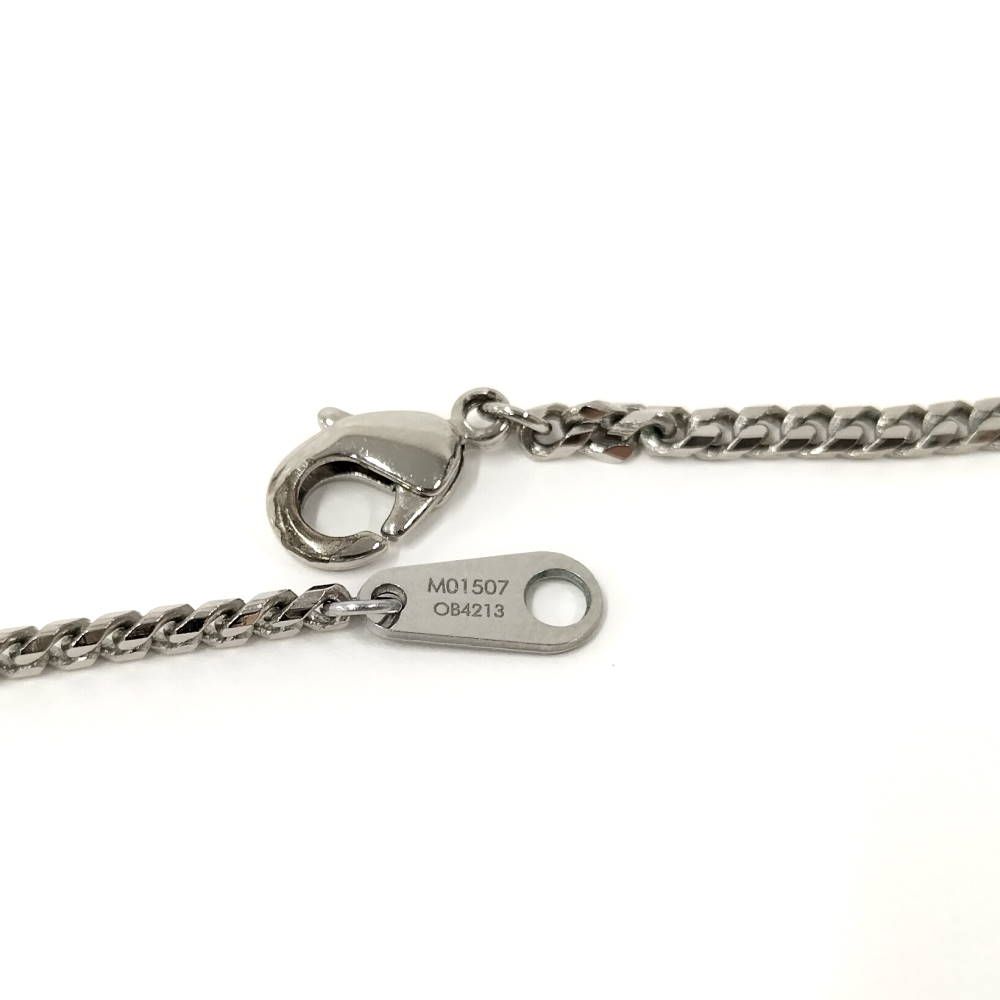Louis Vuitton Pendant Monogram Chain Necklace LV Initial Plated Blue Silver — view 5