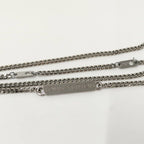 Louis Vuitton Pendant Monogram Chain Necklace LV Initial Plated Blue Silver — view 4