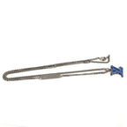 Louis Vuitton Pendant Monogram Chain Necklace LV Initial Plated Blue Silver — view 3
