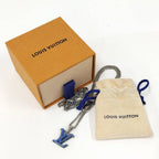 Louis Vuitton Pendant Monogram Chain Necklace LV Initial Plated Blue Silver — view 8