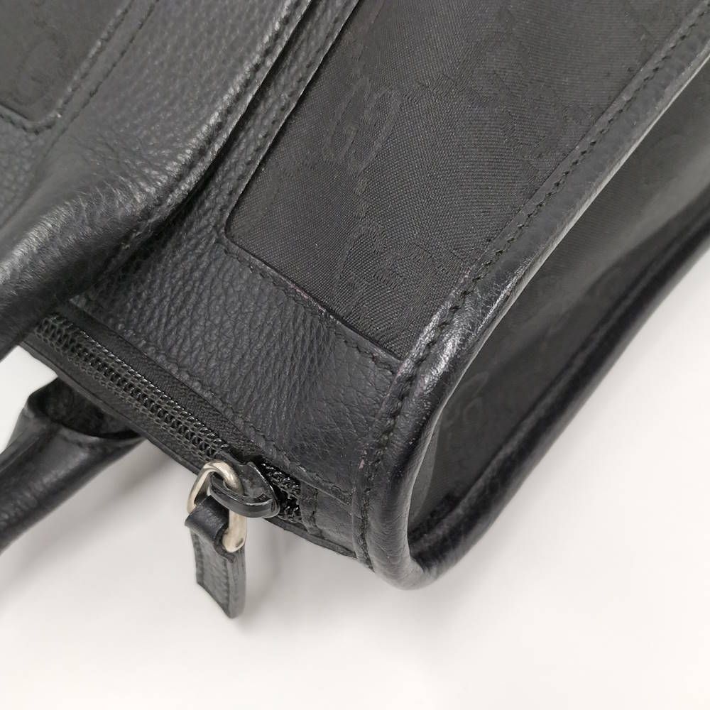Gucci Tote Shoulder Bag GG Nylon Canvas Black — view 6