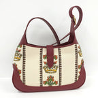 Gucci Jackie Small Shoulder Bag Music IS Mine Canvas Leather Red — view 2