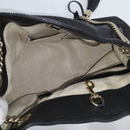 Gucci Chain Shoulder Bag Interlocking Leather Black — view 9