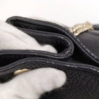 Gucci Chain Shoulder Bag Interlocking Leather Black — view 6