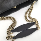 Gucci Chain Shoulder Bag Interlocking Leather Black — view 4