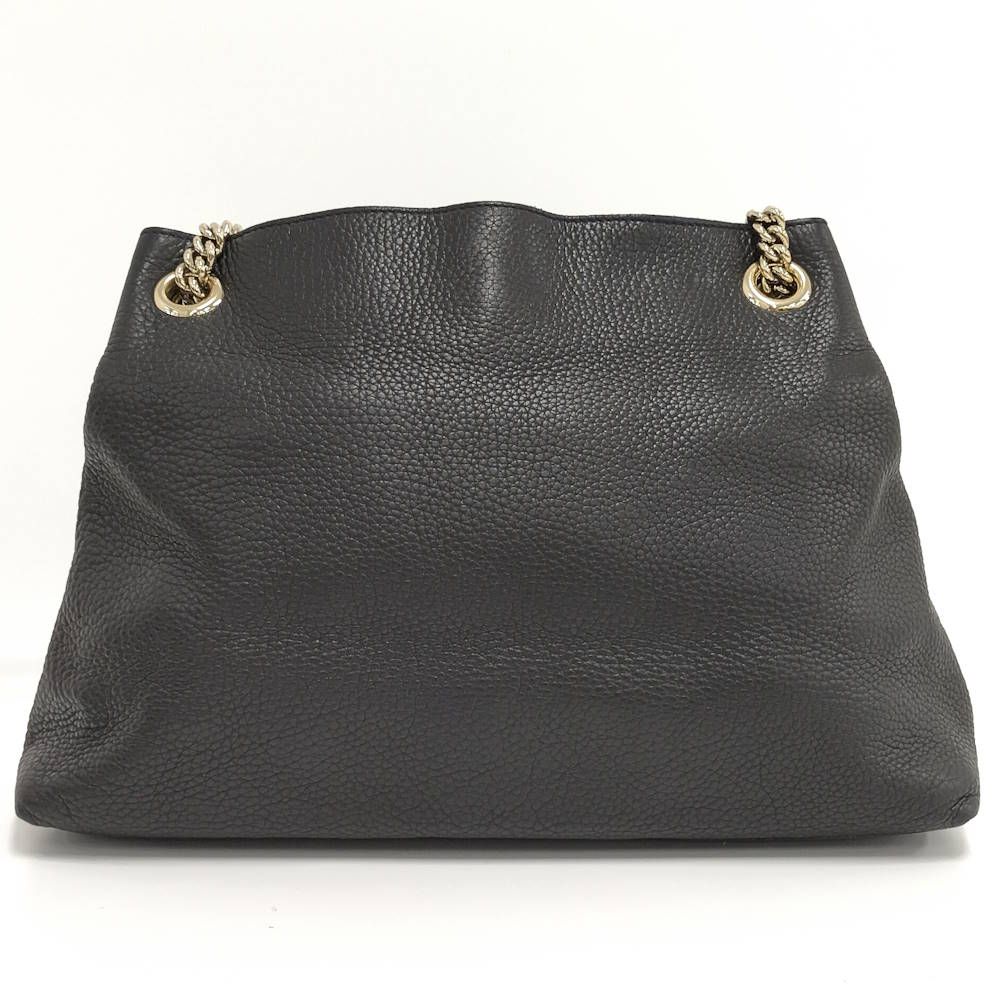 Gucci Chain Shoulder Bag Interlocking Leather Black — view 2