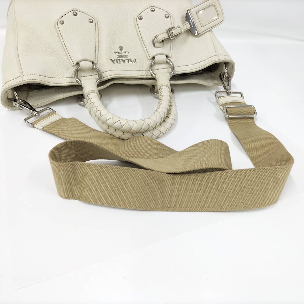 Prada 2-Way Tote Leather White — view 6