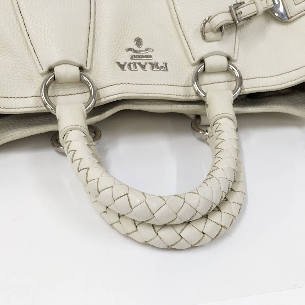 Prada 2-Way Tote Leather White — view 4