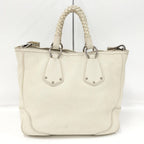 Prada 2-Way Tote Leather White — view 2