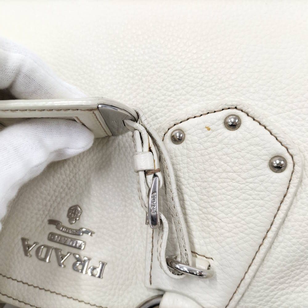Prada 2-Way Tote Leather White — view 7