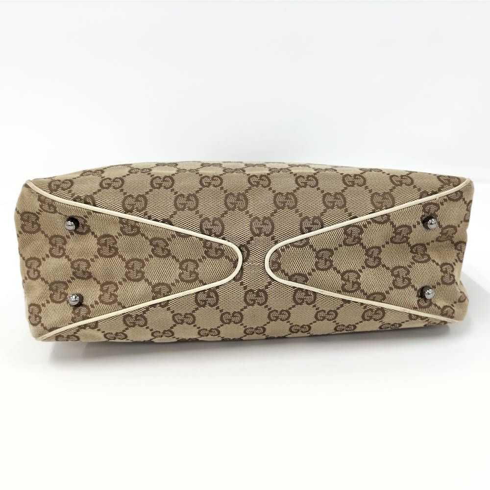 Gucci Tote GG Canvas Leather Beige Brown — view 8