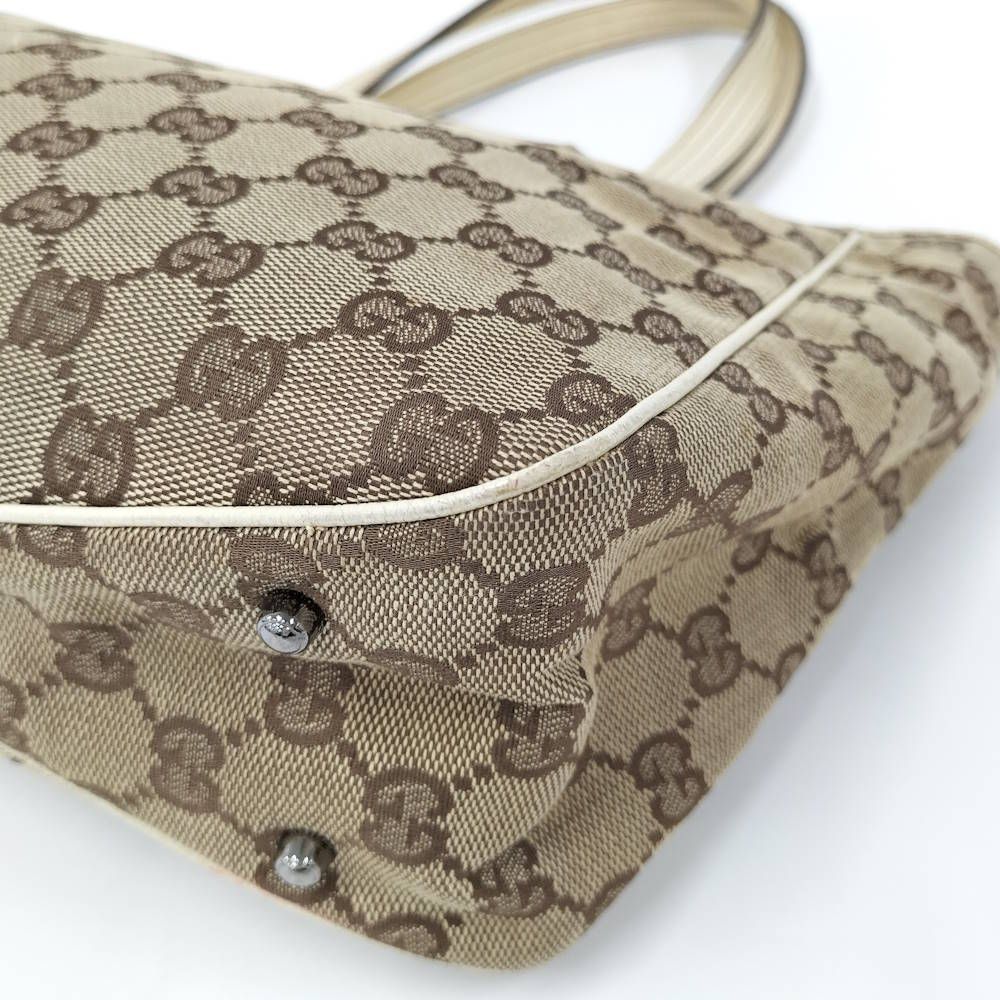 Gucci Tote GG Canvas Leather Beige Brown — view 3