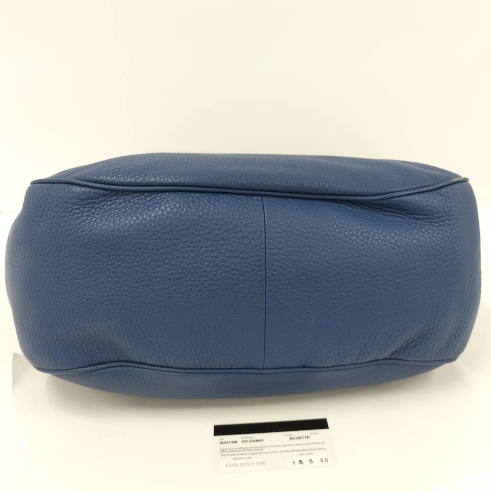 Prada Shoulder Bag Vitello Daino Leather Blue — view 4