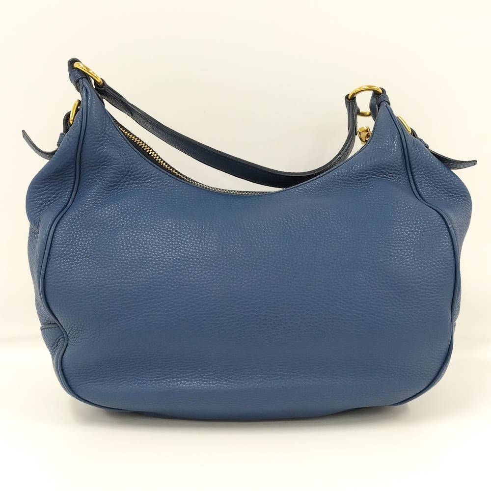 Prada Shoulder Bag Vitello Daino Leather Blue — view 2
