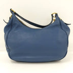 Prada Shoulder Bag Vitello Daino Leather Blue — view 2