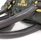 Prada Gathered Tote Nylon Khaki — view 7