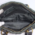 Prada Gathered Tote Nylon Khaki — view 8