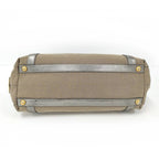 Prada Tote Canvas Leather Brown Silver — view 8