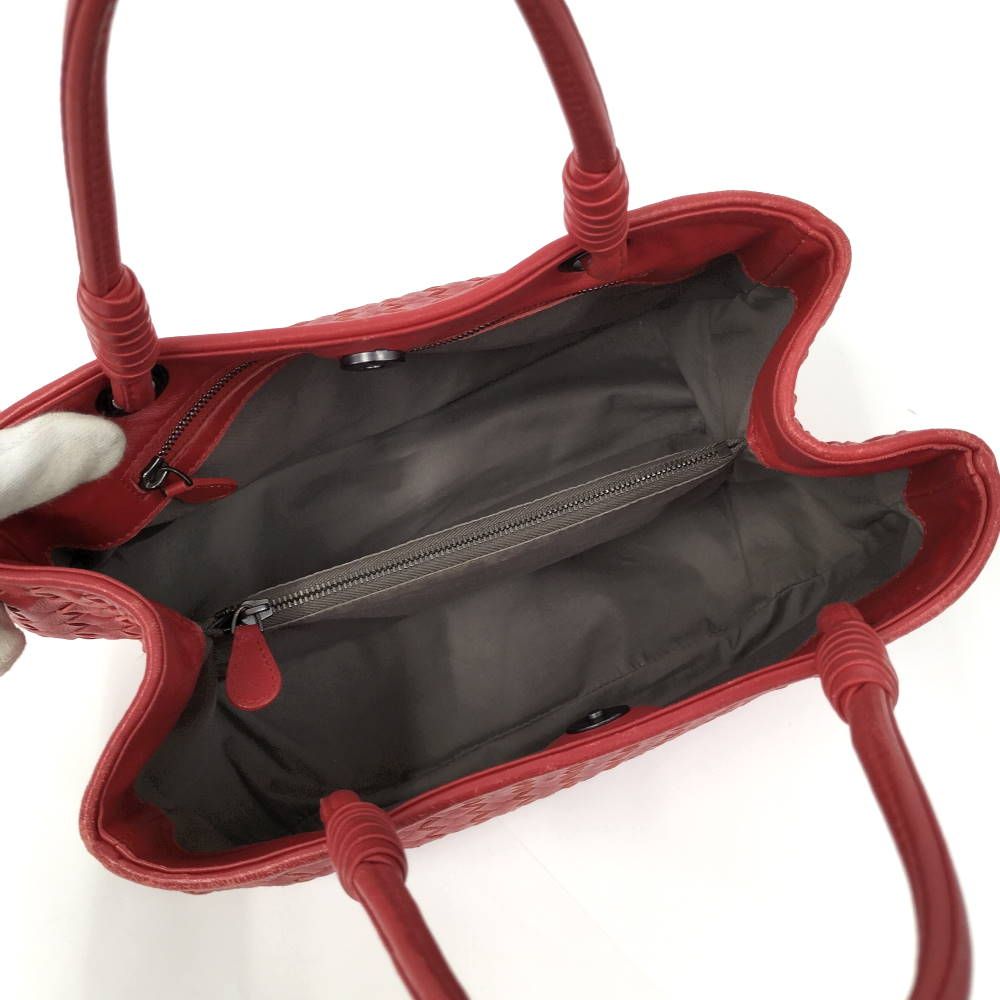 Bottega Veneta Handbag Intrecciato Leather Red — view 8