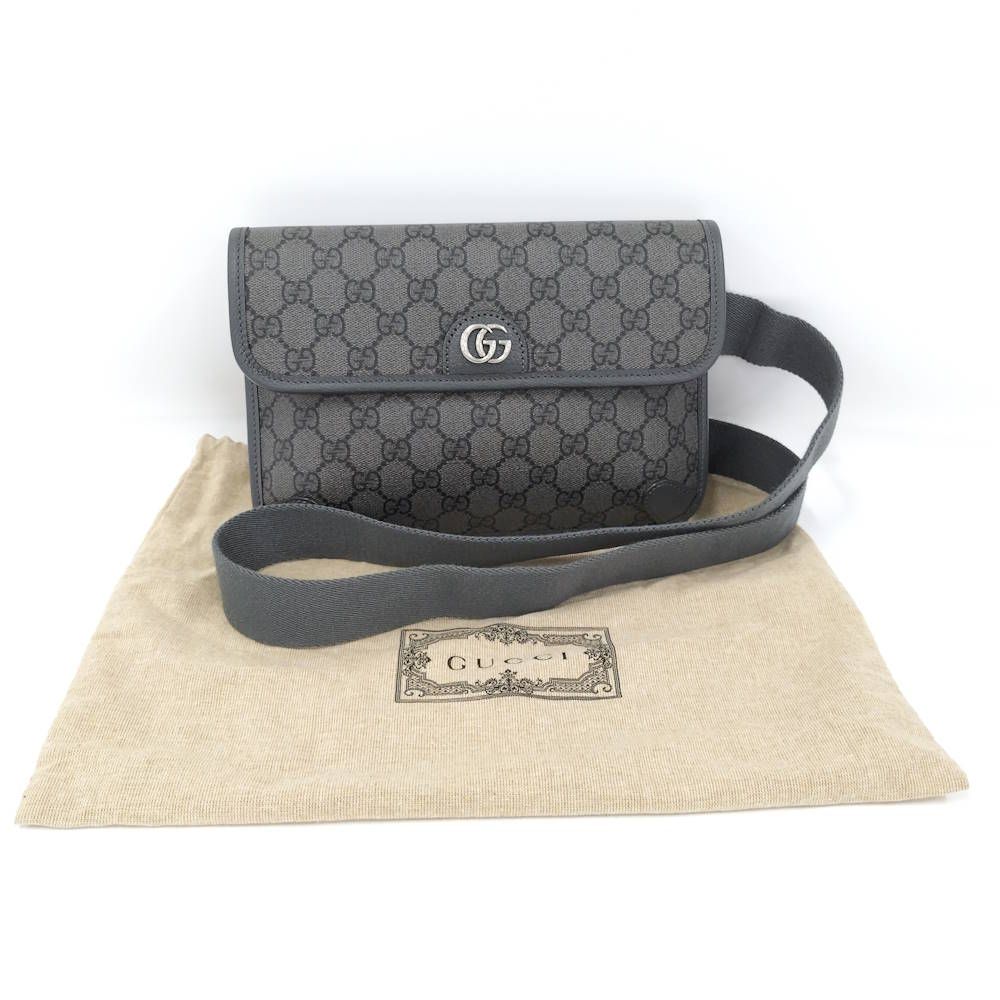 Gucci Belt Bag Ophidia GG Leather Gray — view 9