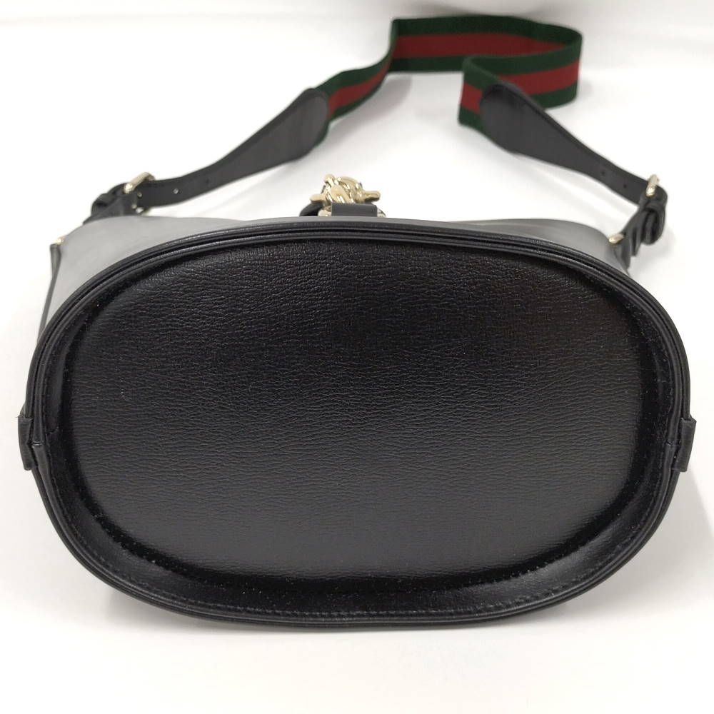 Gucci Bucket Shoulder Bag Leather Black — view 5